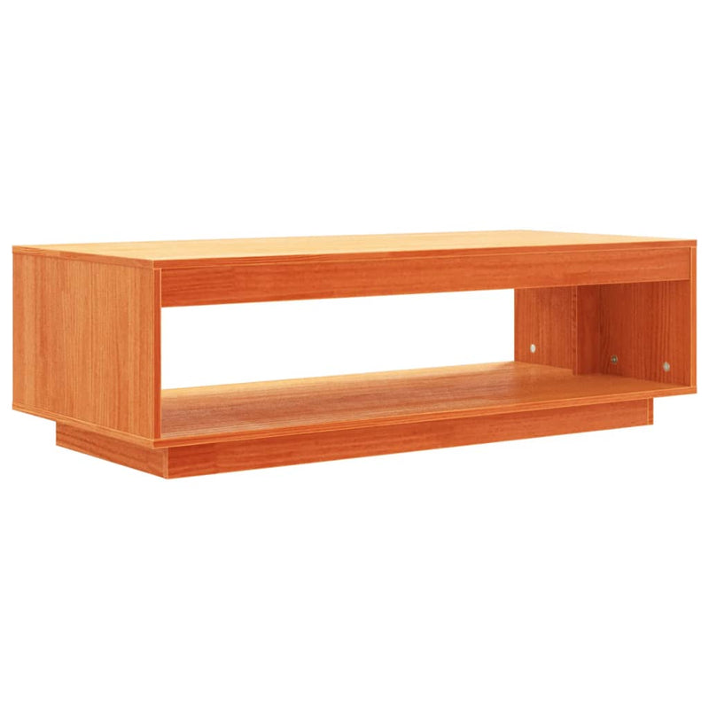 Coffee Table Wax Brown 110x50x33.5 cm Solid Wood Pine