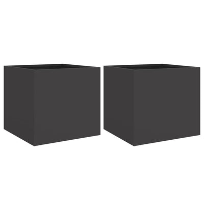 Planters 2 pcs Black 32x30x29 cm Steel