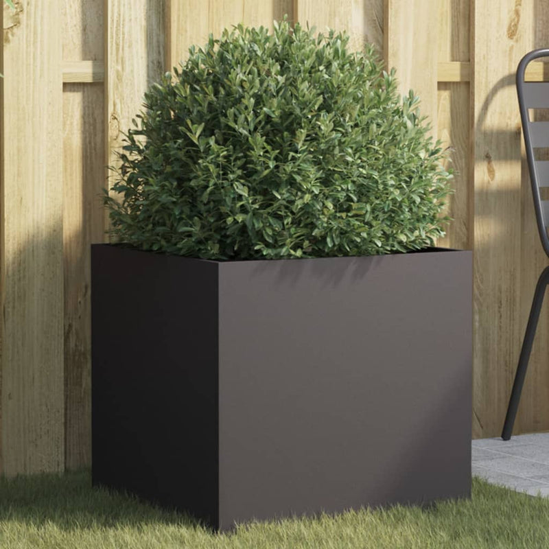 Planter Black 49x47x46 cm Steel