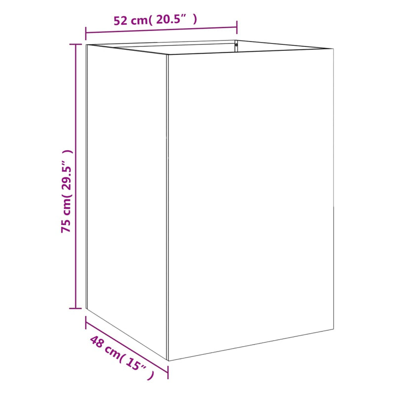 Planter Anthracite 52x48x75 cm Steel