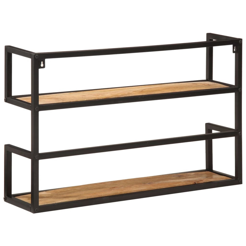 Wall Shelf 90x20x55 cm Solid Wood Mango and Iron