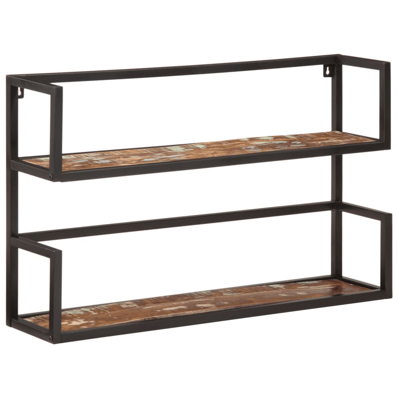 Wall Shelf 90x20x55 cm Solid Wood Reclaimed and Iron