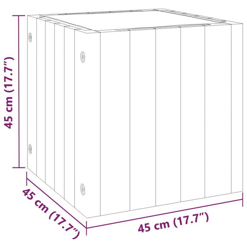 Garden Planter 45x45x45 cm Solid Wood Acacia