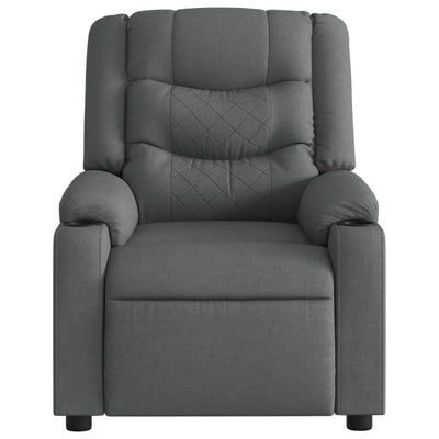 Massage Recliner Chair Dark Grey Fabric