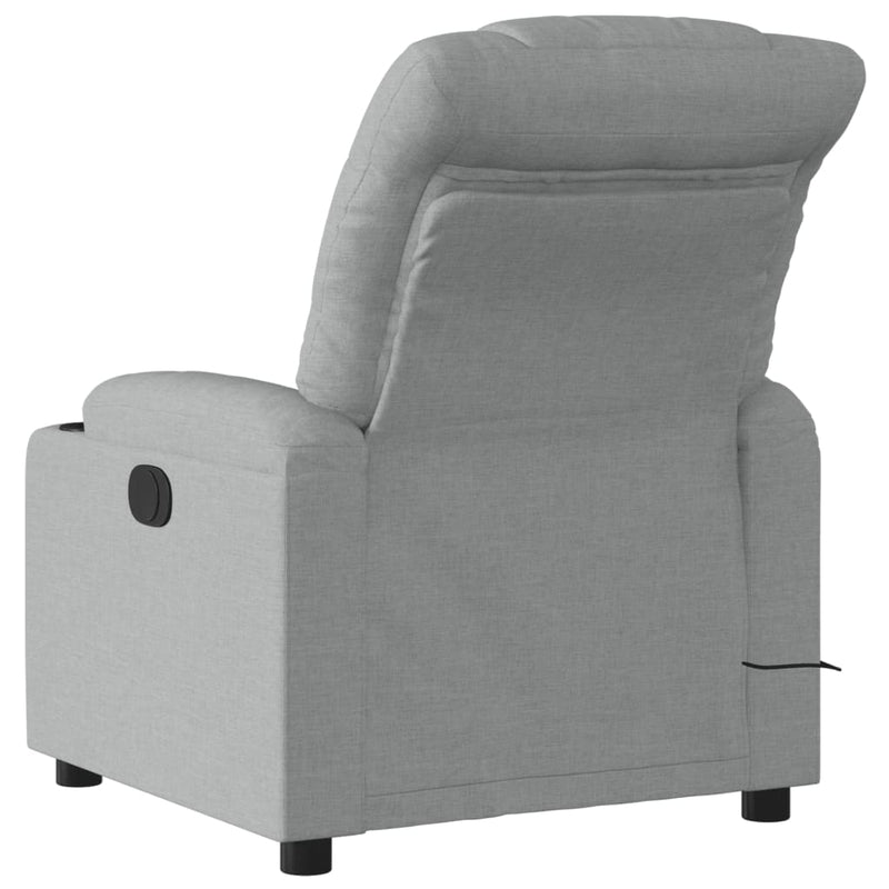 Massage Recliner Chair Light Grey Fabric