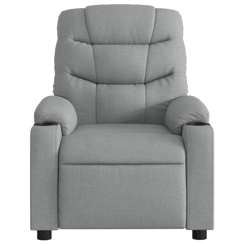 Massage Recliner Chair Light Grey Fabric