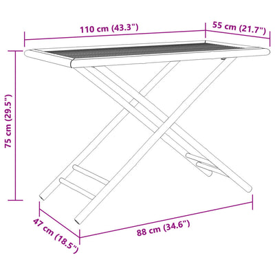 Folding Garden Table 110x55x75 cm Bamboo