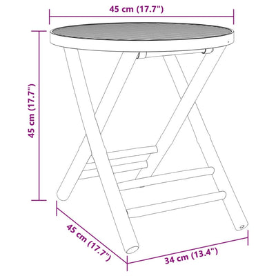 Folding Garden Table Ø45x45 cm Bamboo