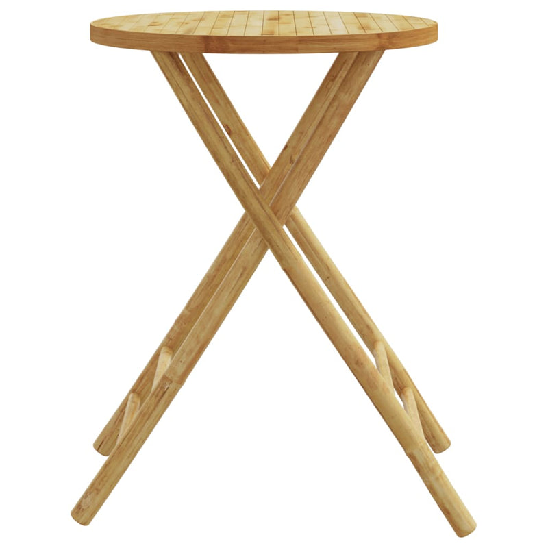 Folding Garden Table Ø55x75 cm Bamboo