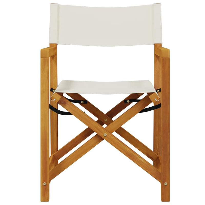 Folding Garden Chairs 2 pcs Cream White Fabric