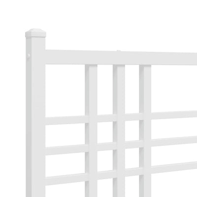 Metal Bed Frame with Headboard White 106x203 cm King Single Size