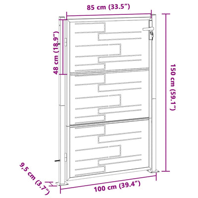 Garden Gate 100x150 cm Stainless Steel