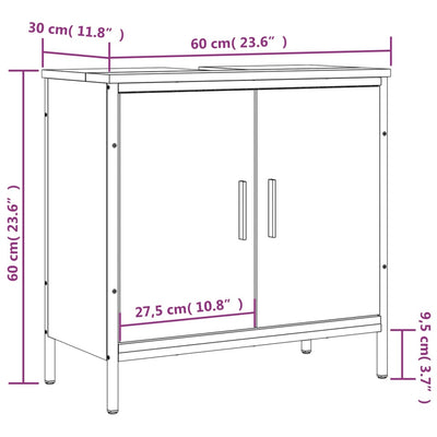 Bathroom Sink Cabinet Black 60x30x60 cm Engineered Wood