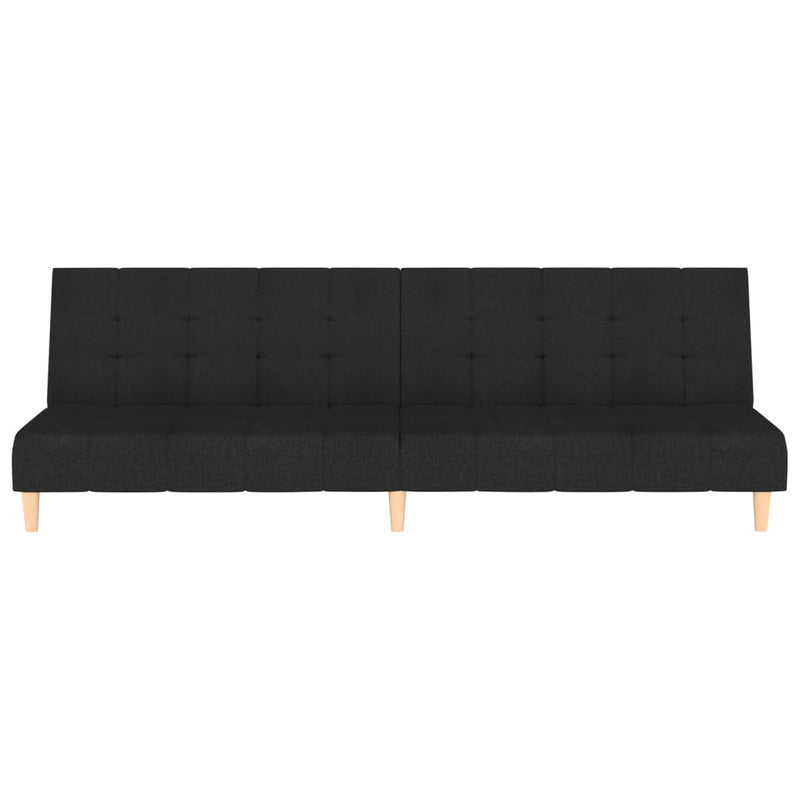 2-Seater Sofa Bed Black Fabric