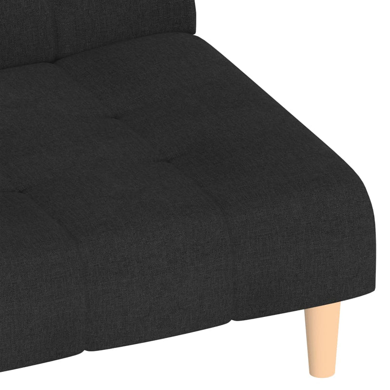 2-Seater Sofa Bed Black Fabric