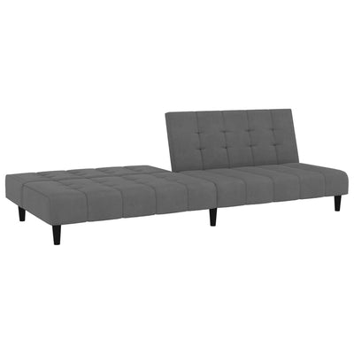 2-Seater Sofa Bed Dark Grey Velvet