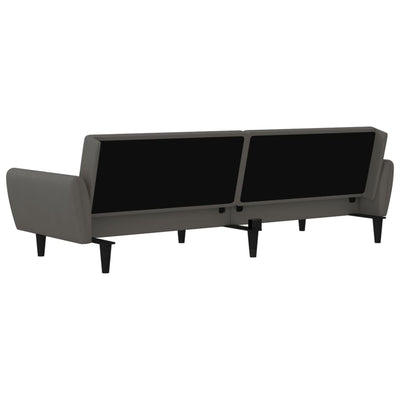 2-Seater Sofa Bed Dark Grey Velvet