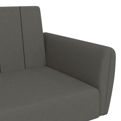 2-Seater Sofa Bed Dark Grey Velvet