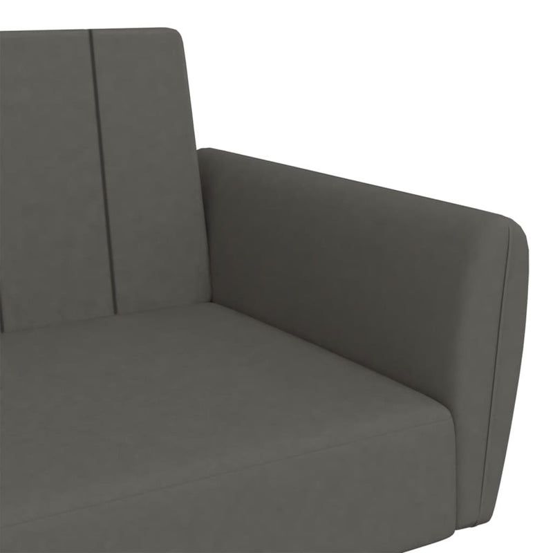 2-Seater Sofa Bed Dark Grey Velvet