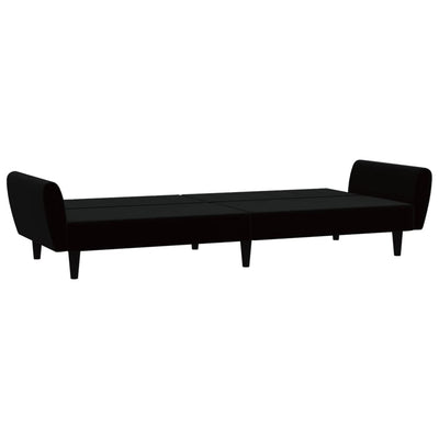 2-Seater Sofa Bed Black Velvet