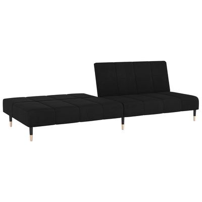 2-Seater Sofa Bed Black Velvet