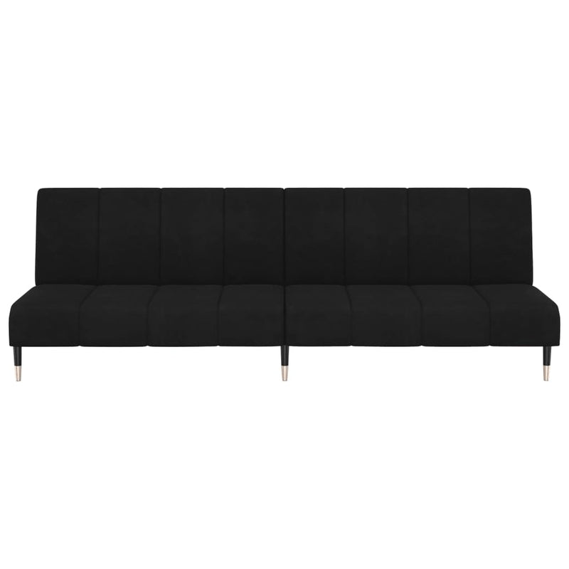 2-Seater Sofa Bed Black Velvet