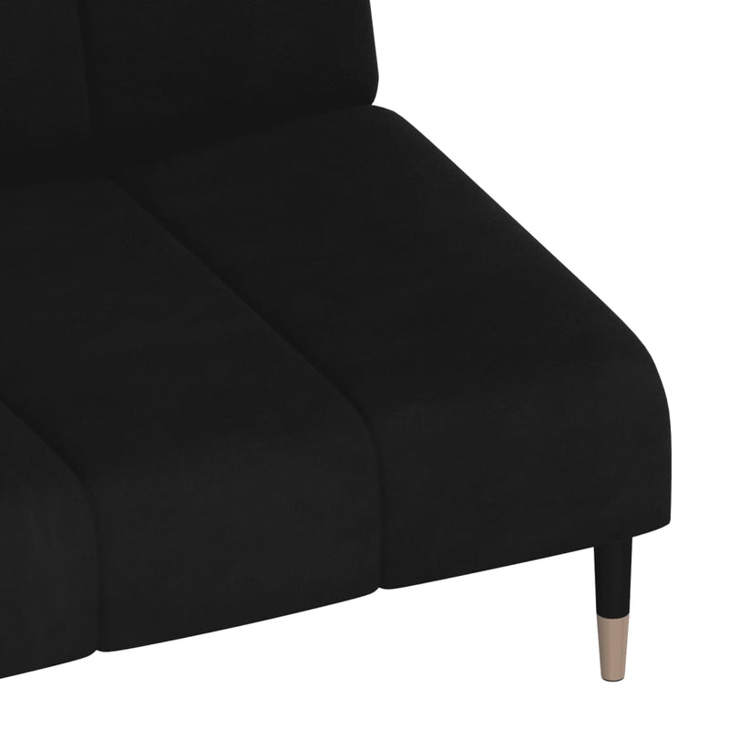 2-Seater Sofa Bed Black Velvet