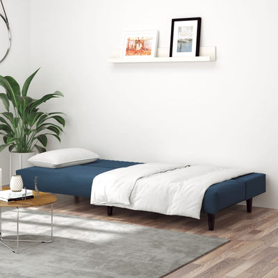 2-Seater Sofa Bed Blue Velvet