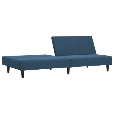 2-Seater Sofa Bed Blue Velvet