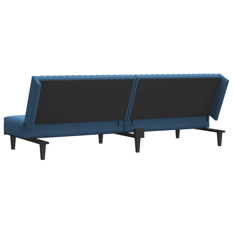 2-Seater Sofa Bed Blue Velvet