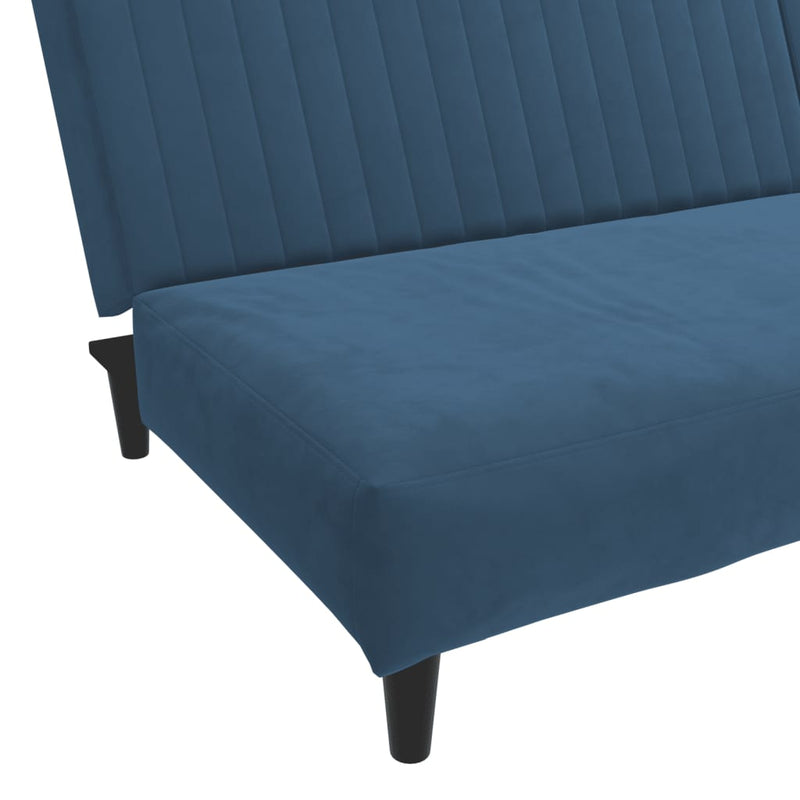 2-Seater Sofa Bed Blue Velvet