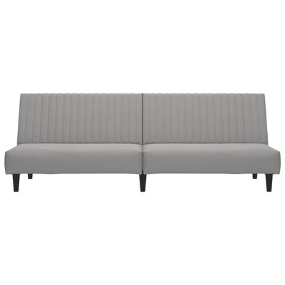 2-Seater Sofa Bed Light Grey Velvet