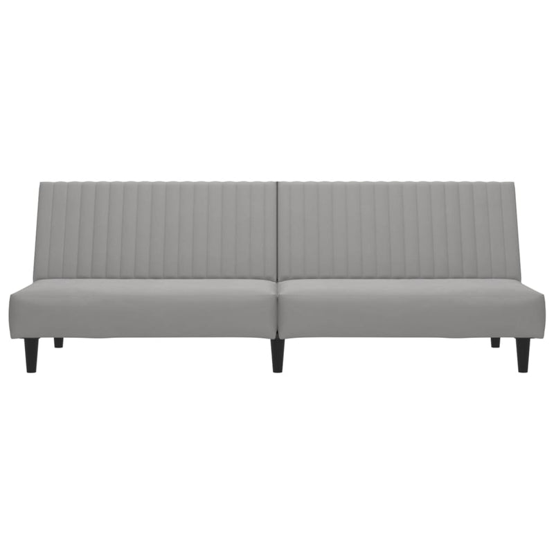 2-Seater Sofa Bed Light Grey Velvet