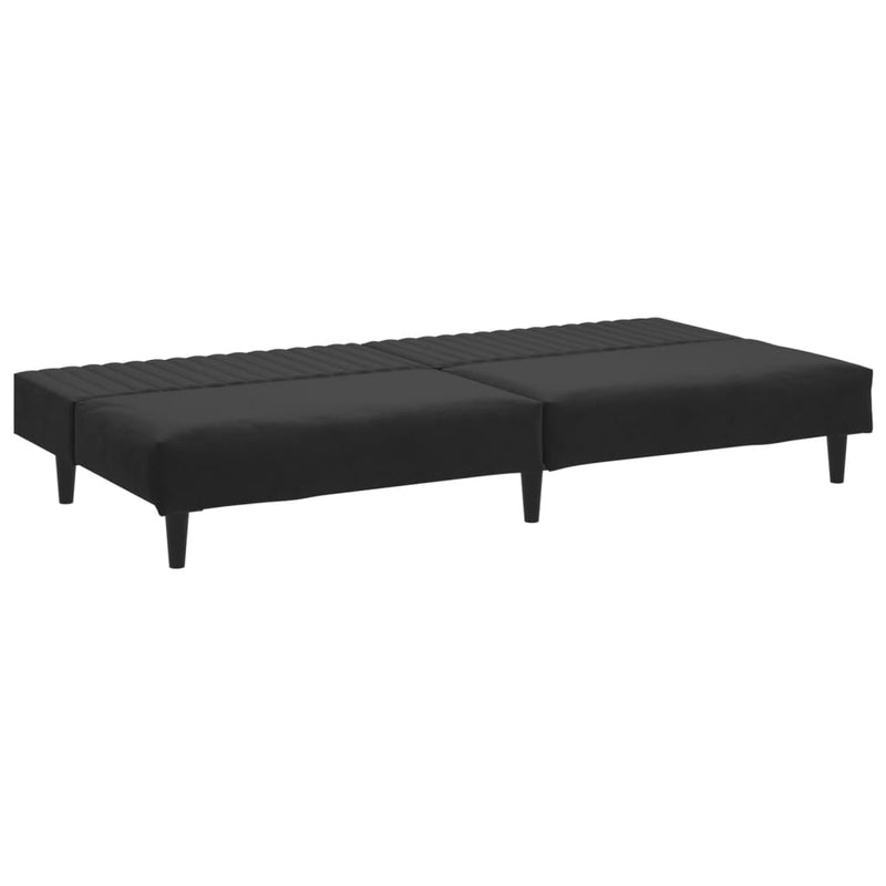 2-Seater Sofa Bed Black Velvet