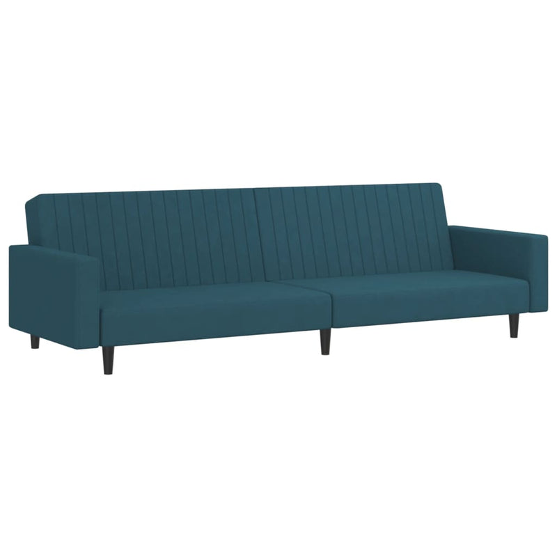 2-Seater Sofa Bed Blue Velvet