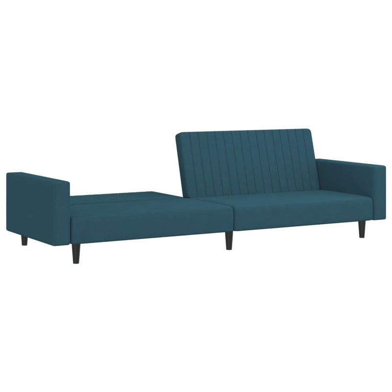 2-Seater Sofa Bed Blue Velvet