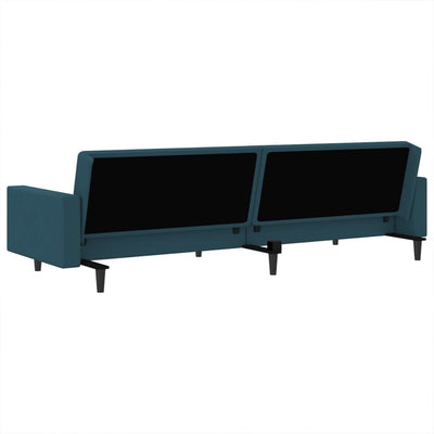 2-Seater Sofa Bed Blue Velvet