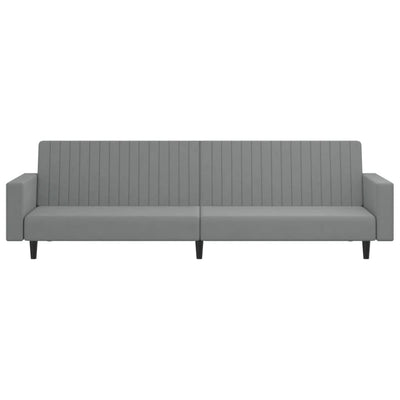 2-Seater Sofa Bed Light Grey Velvet