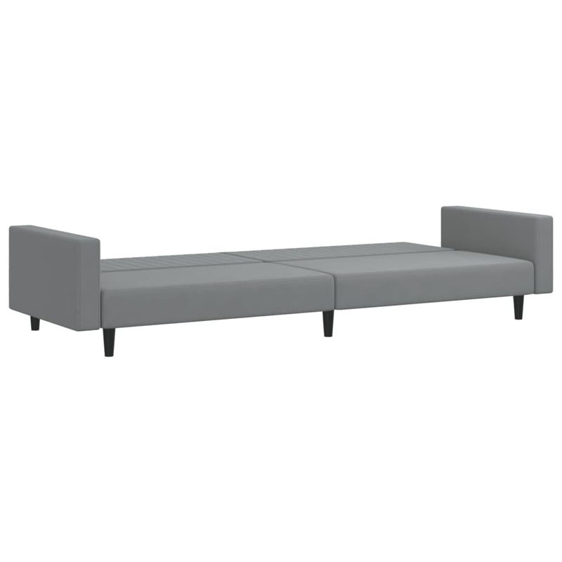 2-Seater Sofa Bed Light Grey Velvet