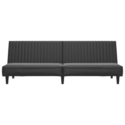 2-Seater Sofa Bed Black Faux Leather