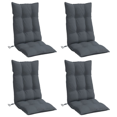 Highback Chair Cushions 4 pcs Anthracite Oxford Fabric