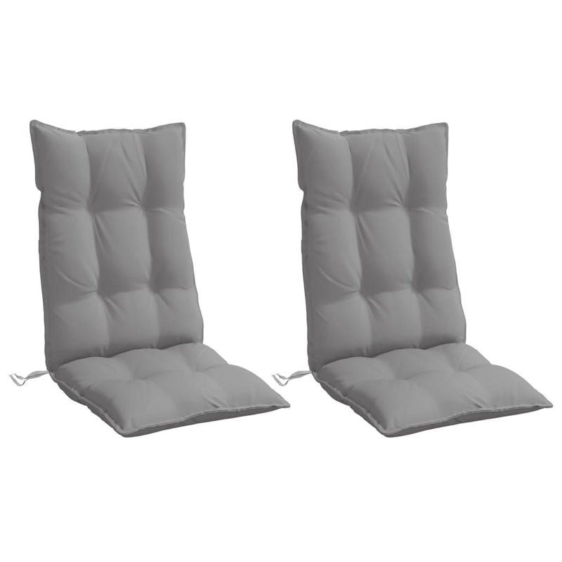 Highback Chair Cushions 2 pcs Grey Oxford Fabric