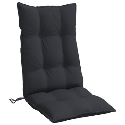 Highback Chair Cushions 4 pcs Black Oxford Fabric