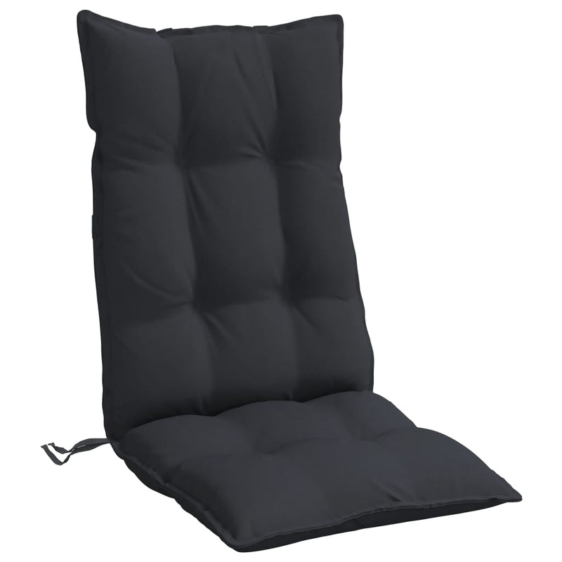 Highback Chair Cushions 6 pcs Black Oxford Fabric