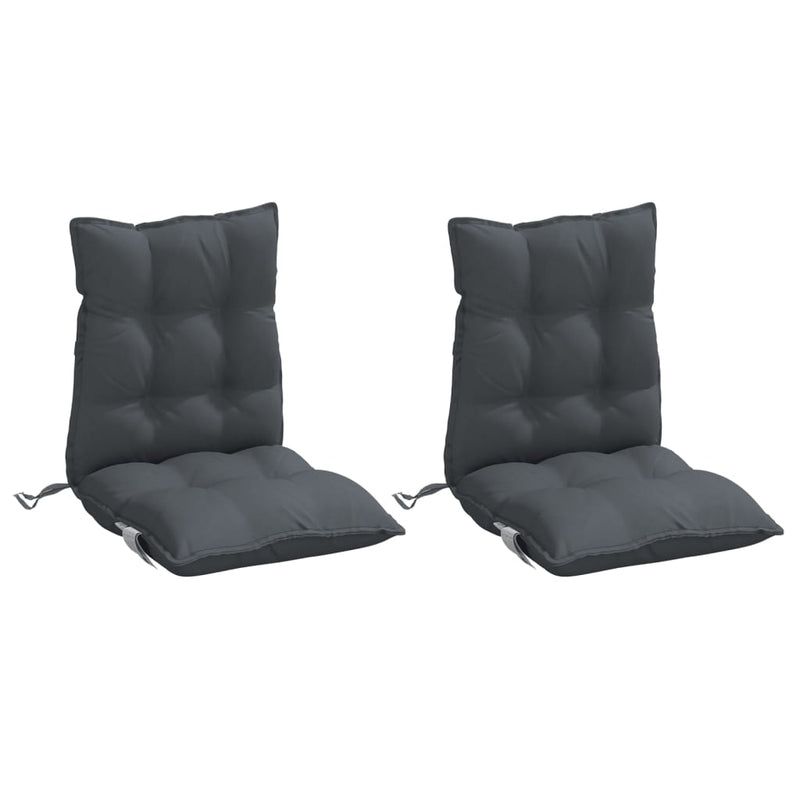 Lowback Chair Cushions 2 pcs Anthracite Oxford Fabric