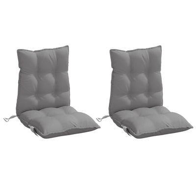 Lowback Chair Cushions 2 pcs Grey Oxford Fabric