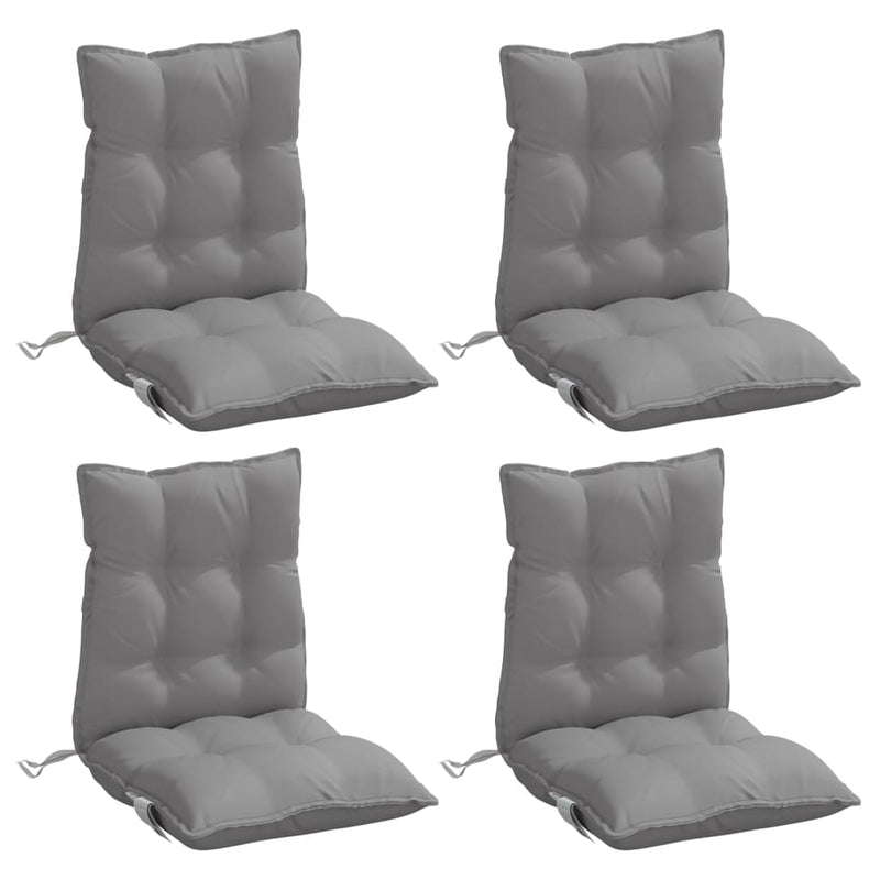 Lowback Chair Cushions 4 pcs Grey Oxford Fabric