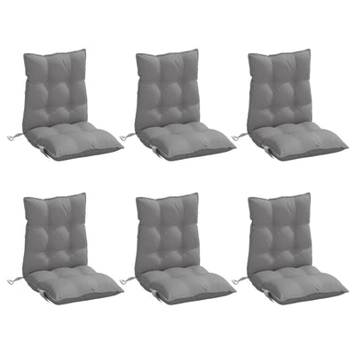 Lowback Chair Cushions 6 pcs Grey Oxford Fabric