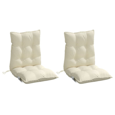 Lowback Chair Cushions 2 pcs Cream Oxford Fabric