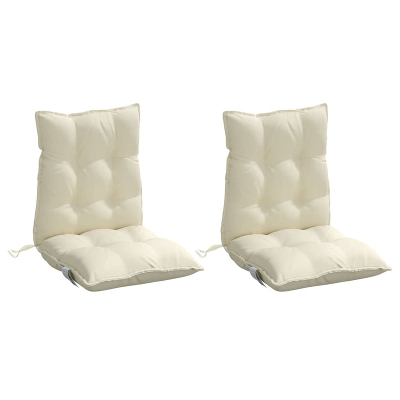 Lowback Chair Cushions 2 pcs Cream Oxford Fabric